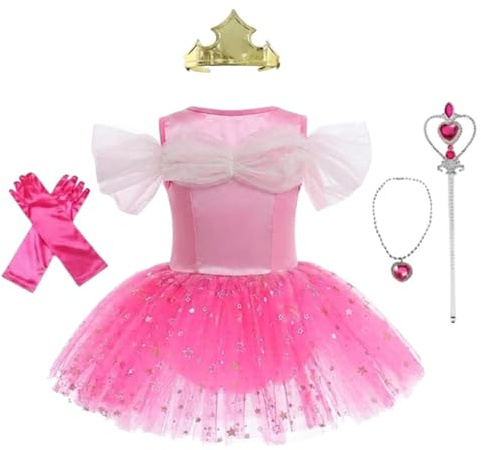 Lito Angels Princess Fairy Tale Princess Ballerina Costume Ballet Leotard with Tutu Dress with Accessories for Kids Girls, Fancy Dance Wear Outfit Age 2-3 Years (Tag Number 100)