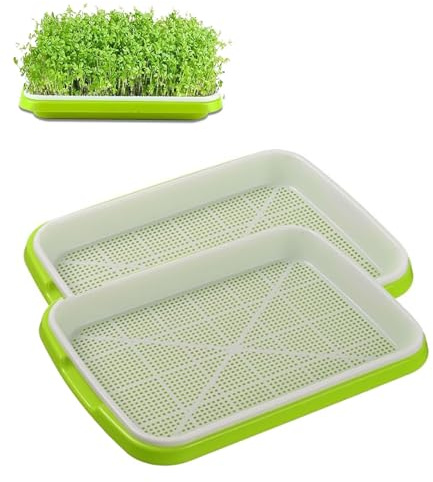 Takone - Juego de 2 cuencos de cultivo de berros, 22 cm, pequeñas bandejas para germinar, ideal como caja de brotes para semillas germinadas, juego de iniciación para brotes, microverdes y berros