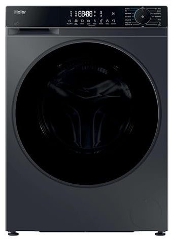 Haier X Series 5 Washer Dryer, 12kg Wash, 8kg Dry, 1400 rpm, A-20 percent Wash Energy Class, 16 Programmes, Lint Removal System, Smart Dual Spray, Graphite-Black Door, 63x60x85 cm -HWD120BP14357GUK