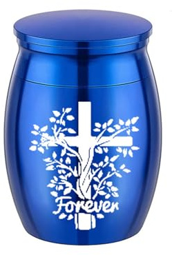 PANGBOER Urne Commémorative en Alliage D'aluminium pour Animaux De Compagnie Sculpture Gratitude Élégante Croix Crémation Cendres Funéraires pour Chien