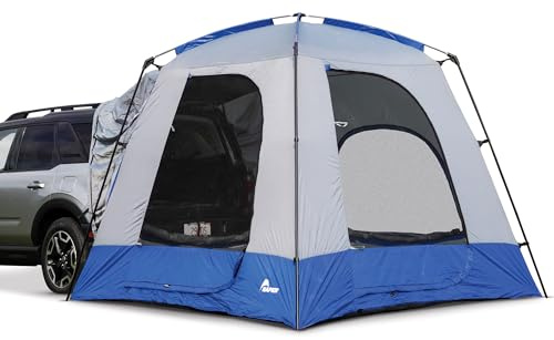 Napier Sportz SUV Tent | 9'x9' Car Camping Tent with Full Rainlfy and Awning | Fits All CUVs, SUVs, Minivans | Sleeps 5 Adults | Blue/Gray | Model 82000