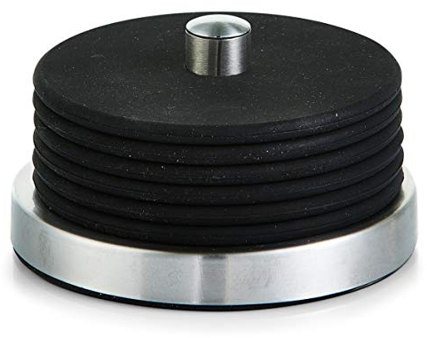 Zeller 27224 Glasuntersetzer-Set, 7-teilig, Edelstahl/Silikon, schwarz 1 - Pack