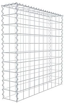 GABIONA Cesta de piedra de gavión rectangular, malla de 10 x 10 cm, profundidad de 20 cm, cesta de cultivo tipo 3, cierre de espiral, galvanizado (100 x 100 x 20 cm)