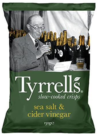 Tyrrells Sea Salt & Cider Vinegar, slow-cooked crisps, 150
