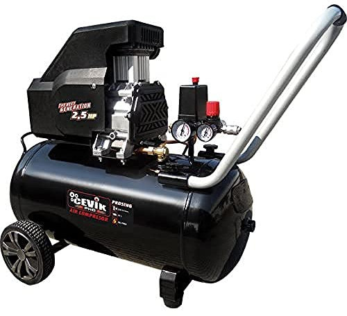CEVIK PRO - CA-PRO51NG - Compresor Aire Portatil Monoblock - 94 dB - 50 litros - 2.5HP - Máx 9 Bar - 246 l/min - Sin Aceite - Dos Salidas Aire - Compacto y Portátil - Compresor de Pintura y Neumática