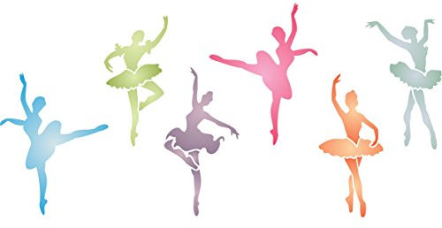 Ballerinas-Schablone – 34 x 16,5 cm – wiederverwendbare Schablone für Mädchen mit Balletttänzerin