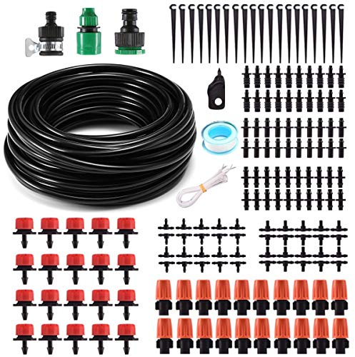 Automatic Watering System for Plants, MSDADA 50 FT Garden Watering Systems, Water Irrigation System Kit, Garden Irrigation Systems with Distribution Hose, Drip Feeders for Outdoor Greenhouse Patio