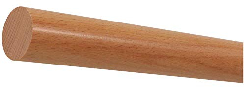 TIBU Buche Holz Handlauf Geländer 30-500cm Wandhandlauf Wand Treppe Stange Griff, Länge 80 cm und Enden gekappt (sägerau)
