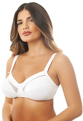 Istintiva Lavinia – Reggiseno Senza Ferretto con Inserti in Tulle ad Elevato Sostegno | Coppe morbide Non Imbottite | Spalline Regolabili | Bianco, Taglia 3C