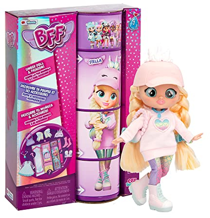 BFF Babys Papageien Stella | Sammlerbare modische Puppe mit Langen Haaren, Stoffkleidung und 9 Zubehör - Spielzeug Geschenk für Mädchen und Jungen +3 Years
