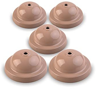AMARCORDS - 5 Rosettes in Porcelain for Pendant Lamps with Color Domed Ceramic Casings Taupe