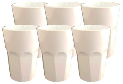 SPARKLERS CLUB Set di 6 bicchieri da cocktail Mojito, colore bianco, 33 cl, in vetro infrangibile in SAN (Acrylic), made in Francia, presa facile, vetro tubo per feste ed eventi, confezione 24/48H