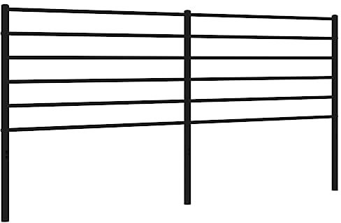 vidaXL Kopfteil, Bettkopfteil aus Stahl Metallkonstruktion, Betthaupt für Bett Metallbett Doppelbett, Bettzubehör Schlafzimmer, Metall Schwarz 193cm