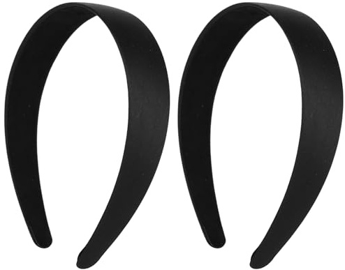 WLLHYF 2 fasce per capelli in raso, larghe 2,5 cm, alla moda, tinta unita, antiscivolo, tinta unita, accessori per capelli fai da te, per donne e ragazze