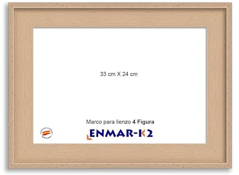 ENMARK2 Marco caja americana haya natural para lienzo sin cristal ni trasera 4 Figura (24 x 33 cm)
