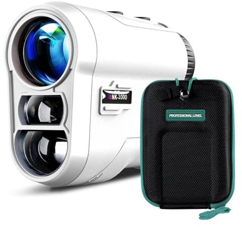 Telemetro laser da golf, telescopio da 600 m, con blocco della bandiera, misuratore di distanza per 1000 m mimetico caccia monocolo (bianco)