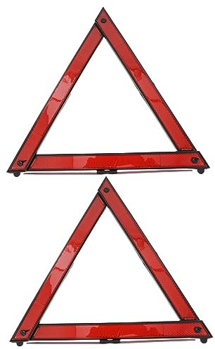 GLEAVI 2 Stück Auto Warndreieck Aus Robustem Material Kompakt Und Bruchsicher Verkehrssicherheitskit Für Pannenhilfe Und Fahrzeugwartung