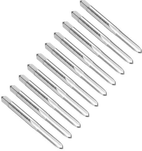 QUARKZMAN 10pcs Macho de Roscar de Canal Recto, M6 X 1.0 Métrico Herramienta de Roscado Macho de Roscar para Máquinas de Fresado, Acero Rápido 6542 (HSS 6542)