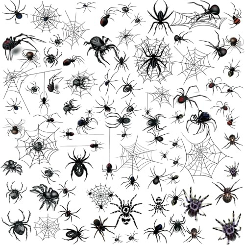 10 Feuilles Tatouage Ephemere Araignée, Tatouage Éphémère Halloween Araignée Tatouage Temporaire, Autocollant Visage Halloween Faux Tatouage Araignée pour Maquillage Cosplay Costume Carnaval