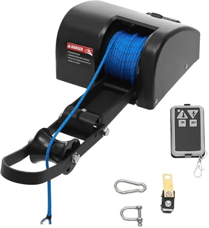 ZMJGLL Electric Anchor Winch wRemote Control,12V for Boats,Speedboats and Fishing,35 LBS Capacity