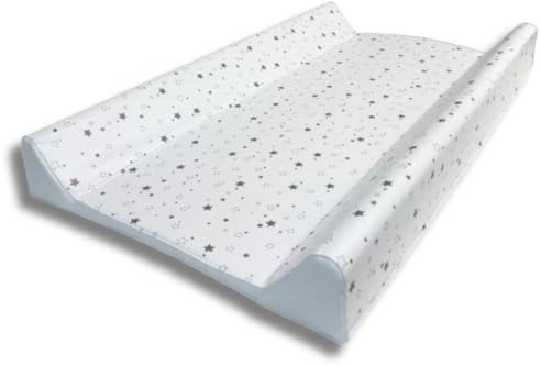 PALLA PALLINA Materassino Fasciatoio Per Cassettiera Con Sponde AntiCaduta 80X9X48 Cm Materasso Neonato 100% PVC Impermeabile Lavabile Made in Italy (STELLINA TORTORA)