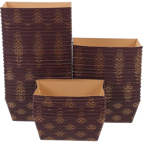 DIYEAH Stampi Pratici per Plumcake in Carta Resistente, Teglie da Forno Rettangolari Monouso per Panetterie e Pasticcerie, Piccoli Stampi da Cucina per Cottura al Forno Confezione da 50