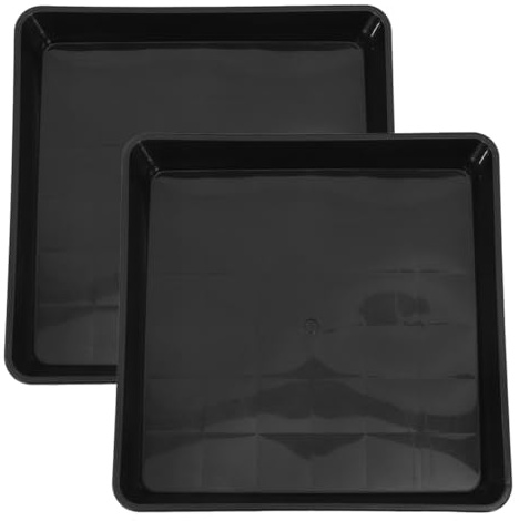 Toddmomy 2 Platillos Cuadrados para Macetas 33 CM Negro Bandejas de Goteo Resistentes para Plantas de Interior y Exterior Base Reforzada para Suculentas y Bonsáis Protección para Balcón