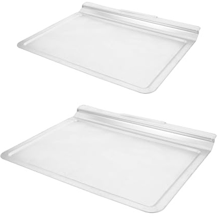 FESTFENDS 2 bandejas recogegrasa metálicas para cocina eléctrica - Bandeja recogemigas extraíble de repuesto para horno - Accesorio de 15 L para asar, hornear y cocinar a la parrilla, 11,9 x 9,5 x