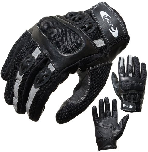 PROANTI Motorradhandschuhe Motorrad Handschuhe Sommer (Gr. XS - XXL, schwarz, kurz) - M