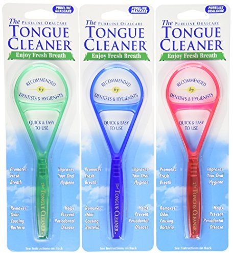 Pureline 3 Tongue Cleaner Scraper Oralcare Colors Vary Set Of 3 by Pureline