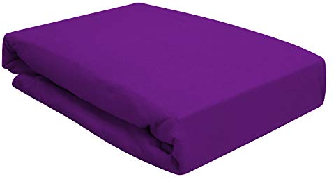Spannbettlaken für Wasserbett Boxspringbett oder Übergrößen 180x200-200x220 cm - hochwertige 190 gr/m² - breites Farbsortiment (Lila/Violet)