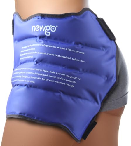 NEWGO Hip Ice Pack Wrap Reusable Hip Cold Pack for Hip Bursitis, Hip Replacement Surgery, Hot Cold Therapy Gel Ice Pack for Hip Flexor Pain, Swelling, Sports Injuries-Blue