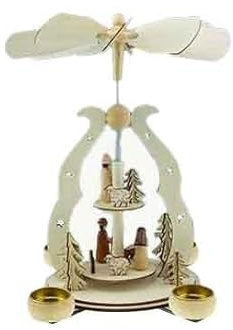 Clever Creations Brown Two Tier Nativity 21 Inch Traditional Wooden Christmas Pyramid Decoration, Festive Christmas Décor for Shelves and Tables