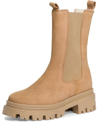 Tamaris Bottes classiques pour femme, semelle intérieure amovible, doublure confortable, camel, 36 EU