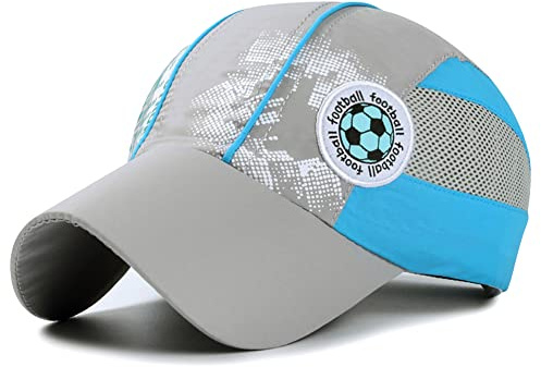 SIQITECHUK Kids Quick Dry Mesh Baseball Cap - Breathable Lightweight Outdoor Sports Adjustable Snapback for Children, Summer Sun Visor 51-54cm