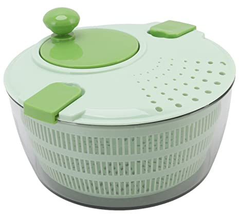Centrifugador de ensalada – Lavadora de ensalada de 4 litros, escurridor de ensalada con cesta de lavado de verduras, deshidratador de frutas para el hogar, lavadora manual de ensalada para cocina,
