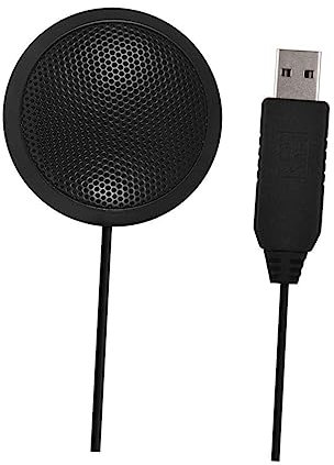 Ciieeo Microphone USB De Bureau Omnidirectionnel 360 Degrés Plug-and-Play Noir pour Réunion Et Conférence Utilisation Professionnelle