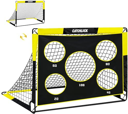 CATCHLUCK Football Goals for Kids Pop Up Football Target Net 4ft x 3ft, 5ft x 4ft, Outdoor Training Equipment with Target and Carry Bag