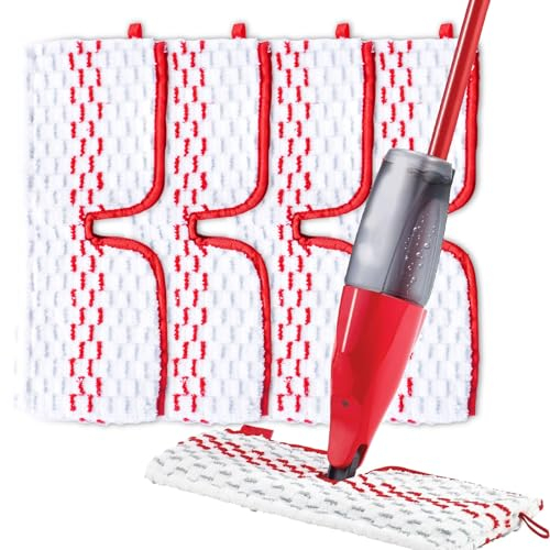 4 Stück Bodenwischer Ersatzbezug Mikrofaser Mopp,für Vileda 1-2 Spraymax Sprühwischer,Wiederverwendbar Mop Reinigung Pads Wischmopp Ersatzbezug,Dicke Mikrofaser für Bodenwischer Bodenreinigung