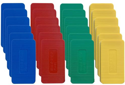 XineYuor 60PCS Cale de Vitrage en Plastique,Cale Plastique,Cale Carrelage,Lambourdes,Cale Plastique Terrasse,Cale Meuble,Entretoise Plastique Pour Terrasse Bois,Lambourdes,Carrelage,Parquet