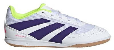 adidas Unisex Kids' Zapatilla de fútbol Sala Predator Club Sala Indoor (Adolescentes), Cloud White/Collegiate Purple/Lucid Lemon, 35