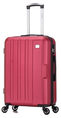 FLYMAX 24 Medium Suitcase 4 Wheel Lightweight Luggage Hard Shell ABS Travel Case Hold Check in Fits 15kg - 20kg Medium Size + 3 Digit Lock + Telescopic Handle 69 Litre Capacity