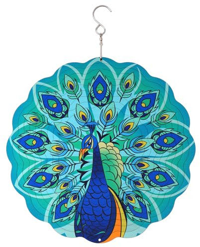 Wind Spinners, Peacock Garden Ornaments Outdoor Metal Wind Spinners, Stainless Steel Hanging Garden Decorations, Gardening for Indoor and Outdoor Use Locate Kinetic Yard Art for Mom, Friends