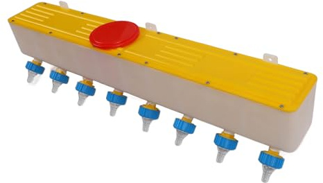 UPALDHOU Alimentation au Lait D'agneau en Silicone avec 8 Mamelons Moyens Montés sur le Mur 10 Litres de Bétail pour les Animaux Allaités - Conception Durable et Pratique - Adaptée aux Petits Animaux