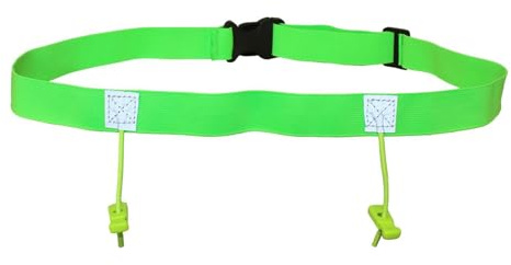 drburpily Cinturón de para Carrera con elástico Ajustable para triatlón, Ciclismo y Running. Cinturón cómodo para Hombres y Mujeres. Porta dorsales. de, Verde, 25 x 920 mm