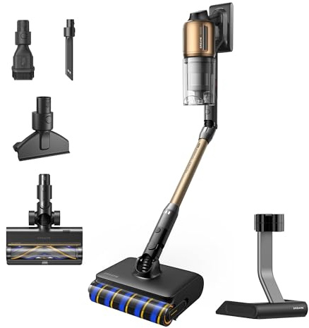DREAME Z30 Pro Aqua-A Aspiradora Sin Cable, Limpieza en Seco y Húmedo, Autolimpieza y Secado con Aire Caliente, Tubo Plegable en 90°, Corte de Pelo Antienredo, Succión de 855 W, 28.000 Pa, Sin Cable