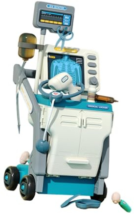 Yunhgft Kit da Dottore per Bambini con Carrello, Giocattolo Educativo per L'apprendimento Precoce, Set di Gioco di Ruolo da Dottore, Giocattoli per Bambin, Blu
