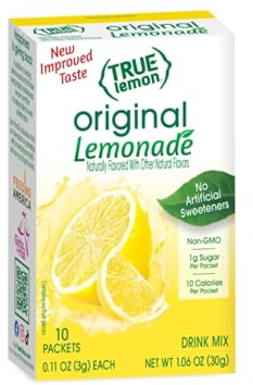 True Lemon Original Lemonade On The Go Drink Mix 10 Stix Pack Made With Stevia 30g Box