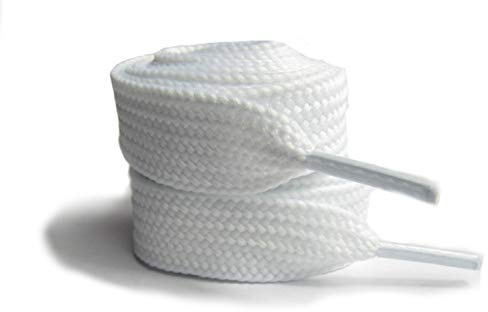 maxstrapz Big Wide Shoelaces 10mm and 15mm Fat Shoe laces for Skate shoes (White 15mm)