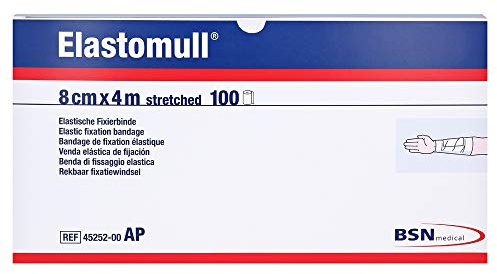 Elastomull 45252 - Bende elastiche di fissaggio, 8 cm x 4 m, 100 pezzi